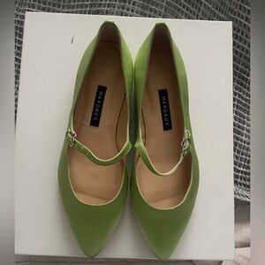 Margaux Green Ballet Flats with Mary Jane Strap